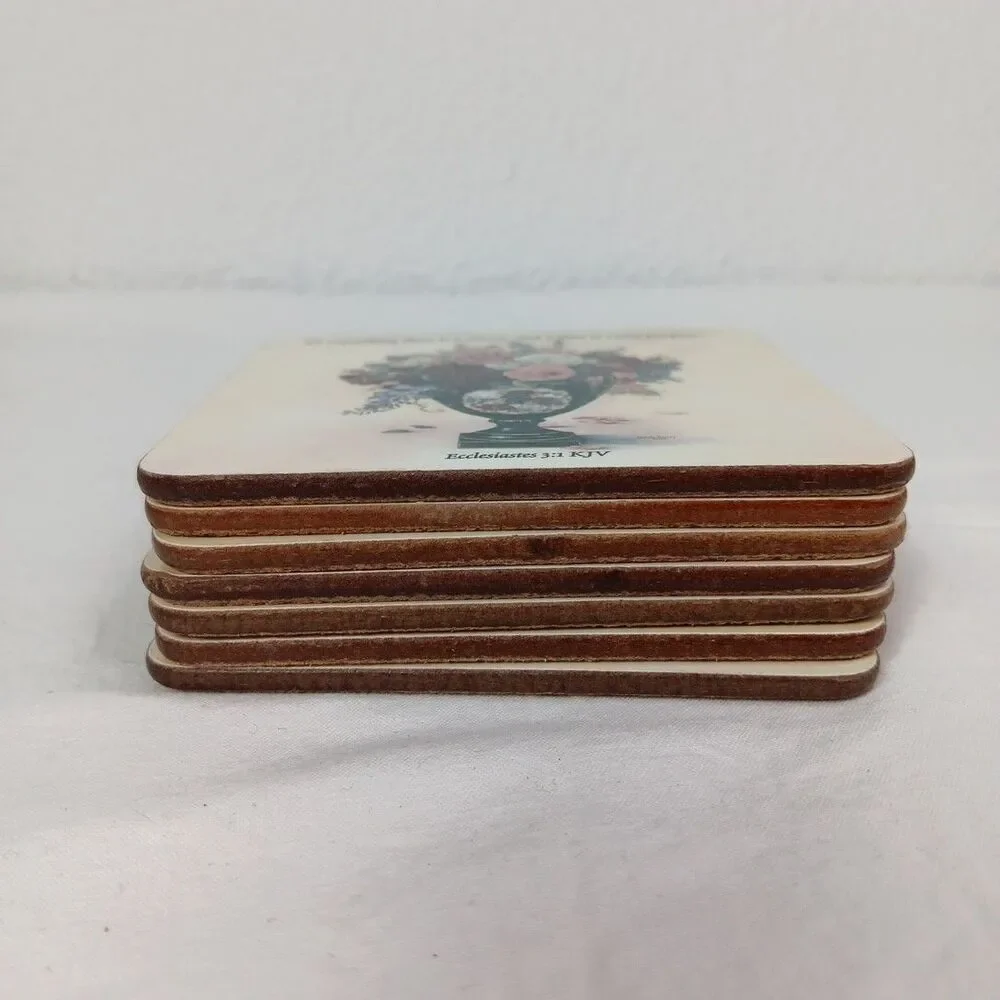 Glynda Turley Art Cork Coasters Ecclesiastes 3.1 KJV Season and Purpose Quote